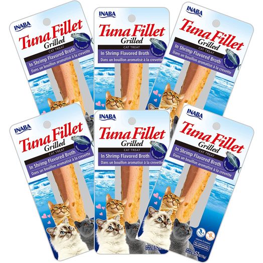 INABA Grilled Tuna Fillet in Shrimp Broth Cat Treats 6pk