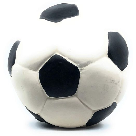 Medium Soccer Ball - Soft, Squeaky Dog Toy - Natural Rubber (Latex) - 3.25" Diameter- for Medium Breed Dogs and Senior Dogs - Durable - Complies with Same Safety Standards as Children's Toys