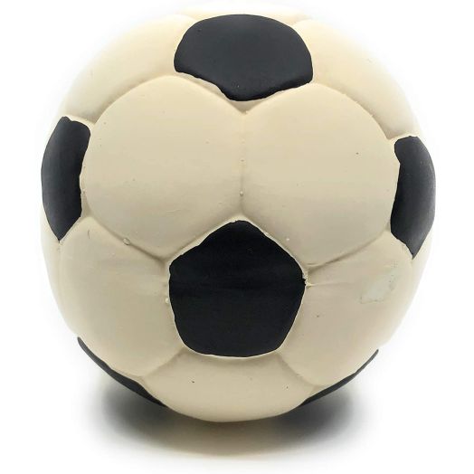 Large Soccer Ball - Soft, Squeaky Dog Toy - Natural Rubber (Latex) - for Large Breed Dogs and Senior Dogs - 5" Diameter - Complies with Same Safety Standards as Children's Toys