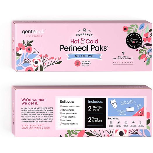 Gentlepack Reusable Perineal Ice and Heat Packs with Washable Sleeves for Postpartum, Pregnancy and Hemorrhoid Pain Relief, Multi Use Kids, Children, Muscle, Migraine, Groin, Vaginal Discomfort (2)