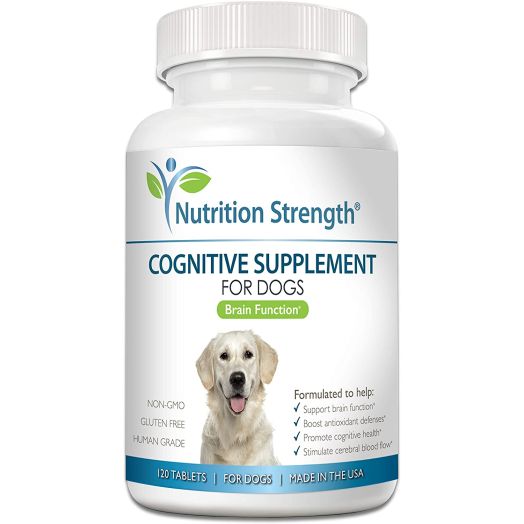 Nutrition Strength Cognitive Support for Dogs, Promotes Dog Brain Health, Mental Support for Old Dogs, Supplement for Dogs with Cognitive Difficulties, 120 Chewable Tablets