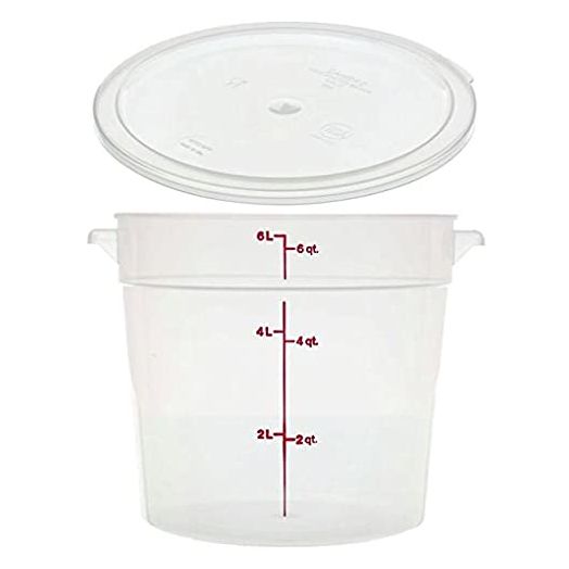 Cambro RFS6PP190 6 Qt Round Container Wirh RFSC6PP190 Translucent Lid