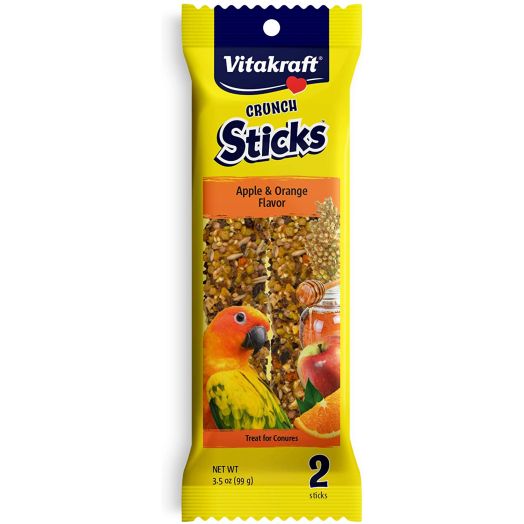 Vitakraft Conure Treat Sticks - Apple And Orange - 3.5Oz