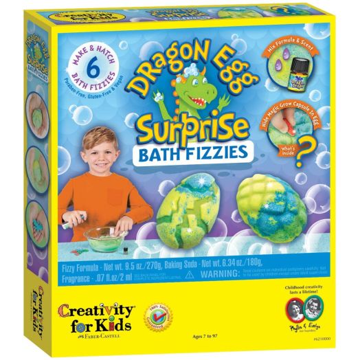 Creativity for Kids Dragon Egg Surprise Bath Fizzies 6 DIY Bath Bomb Eggs That Hatch