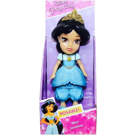 Disney Princess Poseable Jasmine Sparkle Collection Mini Toddler Doll 3"
