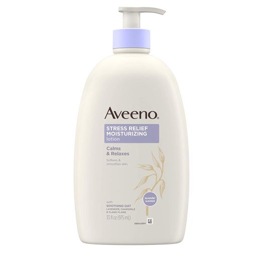 Aveeno Stress Relief Moisturizing Body Lotion with Lavender, Natural Oatmeal and Chamomile and Ylang-Ylang Essential Oils to Calm and Relax, 33 fl. oz