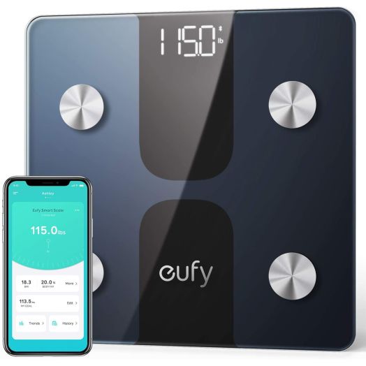 eufy Smart Scale C1 with Bluetooth, Body Fat Scale, Wireless Digital Bathroom Scale, 12 Measurements, Weight/Body Fat/BMI, Fitness Body Composition Analysis, Black/White, lbs/kg