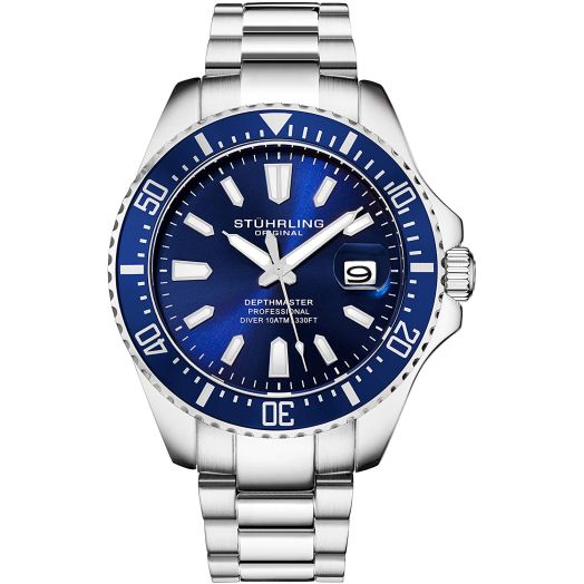 Stuhrling Original Watches for Men - Pro Diver Watch - Sports Watch for Men with Screw Down Crown for 330 Ft. of Water Resistance - Analog Dial, Quartz Movement - Mens Watches Collection