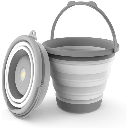 NEBO 5-Liter Collapsible Flashlight Bucket: 200 Lumen Removable Magnetic Puck Light Works Great as a Flood Light and Spot Light; Use it for Camping, Fishing, Emergencies, Halloween 6667 Brite Bucket