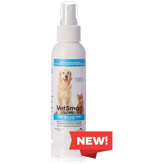 VetSmart Formulas Dog Breath Freshener: Eliminate Bad Breath and Prevent Oral Disease in Dogs and Cats - Teeth Cleaning Spray with Aloe Vera - Plaque and Tartar Remover, Oral Hygiene for Pets