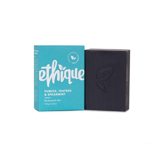Ethique Eco-Friendly Bodywash Bar, Pumice, Tea Tree and Spearmint, Sustainable Natural Bodywash for Deep Cleanse and Exfoliation, Plastic Free, Vegan, Plant Based, 100% Compostable and Zero Waste, 4.23oz