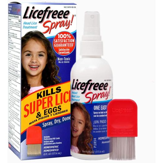 Licefreee Spray, Head Lice Treatment for Kids and Adults, Includes Lice Comb, 6 Fluid Ounces