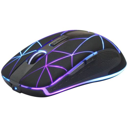Rii RM200 Wireless Mouse,2.4G Wireless Mouse 5 Buttons Rechargeable Mobile Optical Mouse with USB Nano Receiver,3 Adjustable DPI Levels,Colorful LED Lights for Notebook,PC,Computer-Black