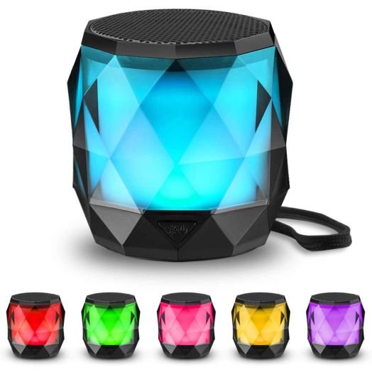 LED Bluetooth Speaker,LFS Night Light Wireless Speaker,Surprisingly Loud Ultra Mini Speaker, Magnetic Portable Bluetooth Speaker, 7 Themes,Wireless Stereo Pairing/Handsfree Call Supported (Mini)