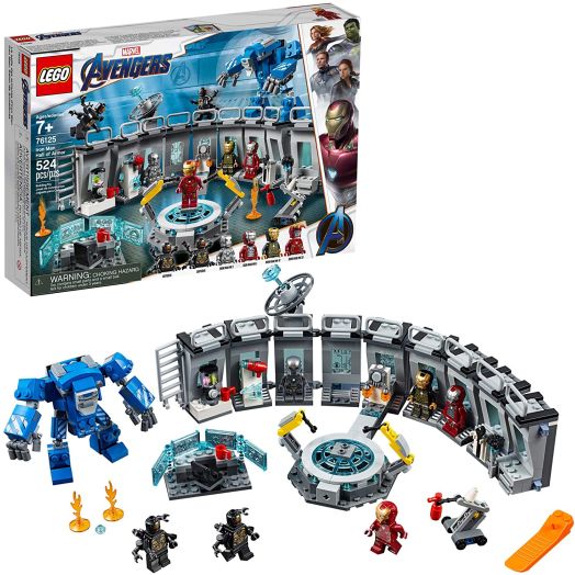 LEGO Marvel Avengers Iron Man Hall of Armor 76125 Building Kit Marvel Tony Stark Iron Man Suit Action Figures (524 Pieces)