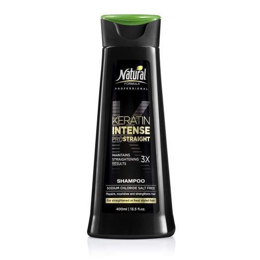 Natural Formula Keratin Intense Shampoo Sodium Chloride Free Keratin Infused Shampoo - Keratin Hair Repair Treatment For Straightened Hair Retains Frizz-Free Straightening Results 3 x Longer 13.5 oz