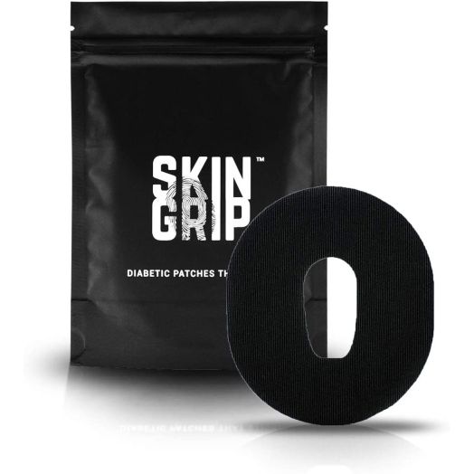 SKIN GRIP Dexcom G6 Adhesive Patches 20-Pack | Pre-Cut CGM Patch | Premium Continuous Glucose Monitor Protection | Waterproof Tape - Black