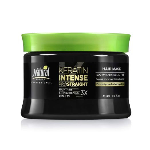 Natural Formula Keratin Intense Repair Hair Mask  Keratin Infused Straightening Mask - Sodium Chloride Free Hair Cream Mask  Deep Conditioning Treatment For Frizz Free Straightened Hair 11.8 fl.oz