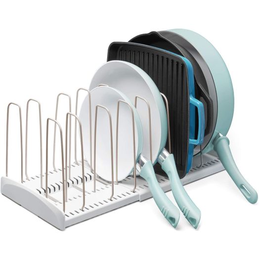YouCopia 50138 StoreMore Rack Expandable Cookware organizer, White