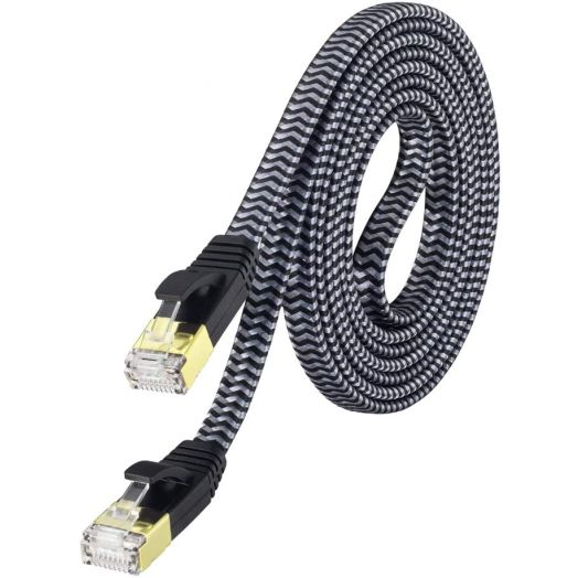 Cat 7 Ethernet Cable 10 ft, MORELECS Nylon Braided Cat 7 Internet Cable 10 ft Ethernet Cable RJ45 Network Cable Cat7 LAN Cable for PC Laptop Modem Router Cable Ethernet