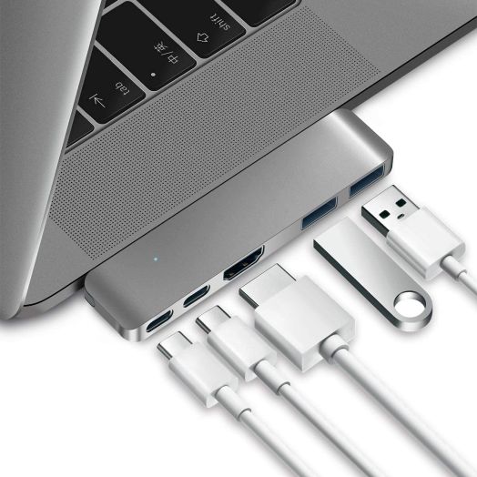 Purgo USB C Hub Adapter for 2020/2019/2018 MacBook Air, 2020/2019-2016 MacBook Pro 16,15,13, Ultra Slim Type C Hub with 4K HDMI, 100W Power Delivery, 40Gbps TB3 and 2xUSB 3.0 (Space Grey)