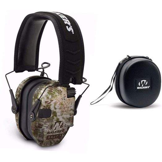 Walkers Razor Slim Electronic Shooting Hearing Protection Muff (Sound Amplification and Suppression) with Protective Case