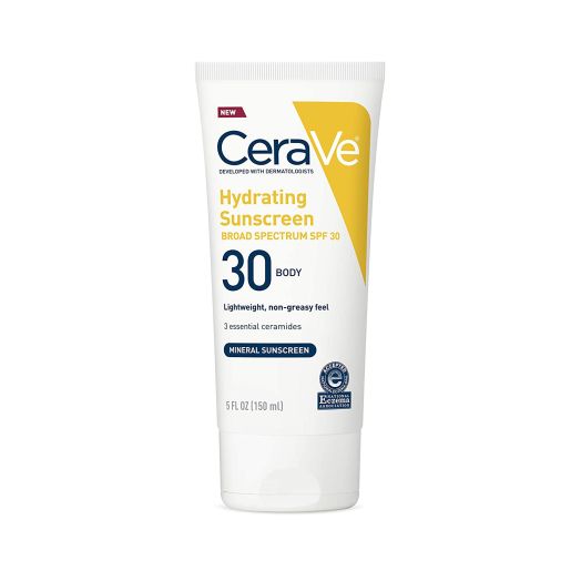 CeraVe 100% Mineral Sunscreen SPF 30 | Body Sunscreen with Zinc Oxide and Titanium Dioxide for Sensitive Skin | 5 oz, 1 Pack