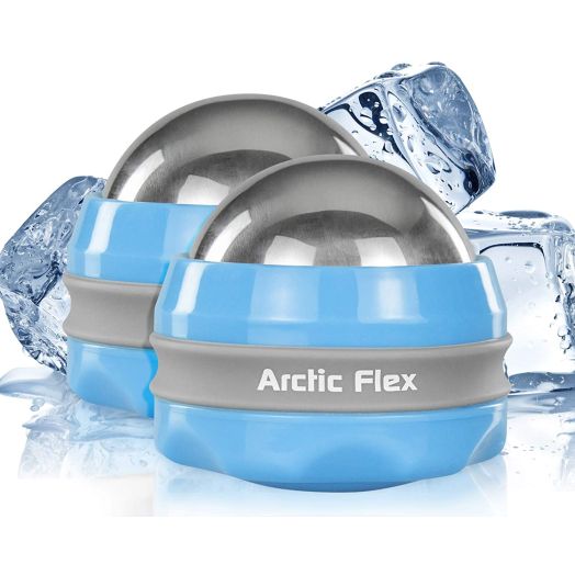 Arctic Flex Cold Massage Ball Roller (2-Pack) - Mini Cryo Massager Sphere for Back, Arm, Calf, Deep Tissue and Face - Manual Trigger Point Lacrosse Ball for Myofascial Release and Sore Muscle Relief