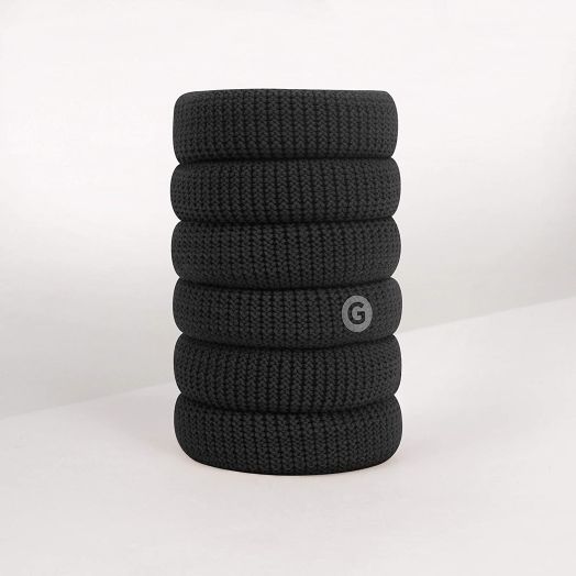 GIMME Bands No Break Thick Hair Ties 6PC (Black Onyx)