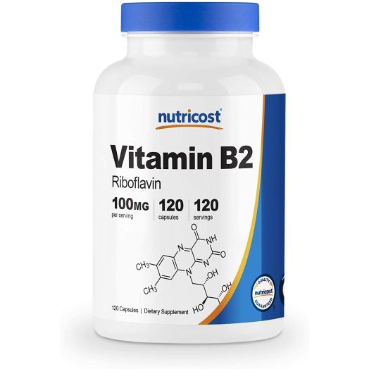 Nutricost Vitamin B2 (Riboflavin) 100mg, 120 Capsules - Gluten Free and Non-GMO