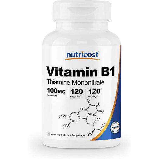 Nutricost Vitamin B1 (Thiamine) 100mg, 120 Capsules - Gluten Free and Non-GMO