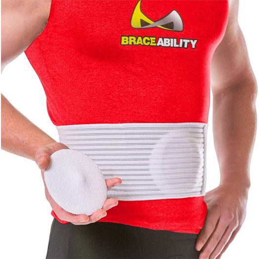 BraceAbility Hernia Belt for Men and Women | Stomach Truss Binder with Compression Support Pad for Abdominal, Umbilical, Navel and Belly Button Hernias - L/XL (New and Improved) Fits 40"-60"