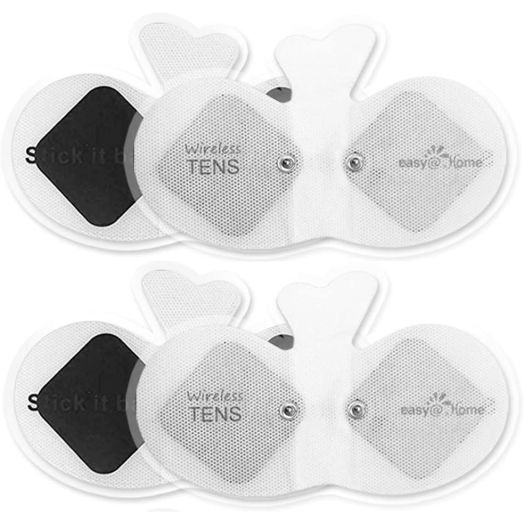 Easy@home Wireless Tens Unit Self Stick Carbon Electrode Pads, 4 Pack 6.5" x 3" Reusable Pads- Non Irritating Design ETP015