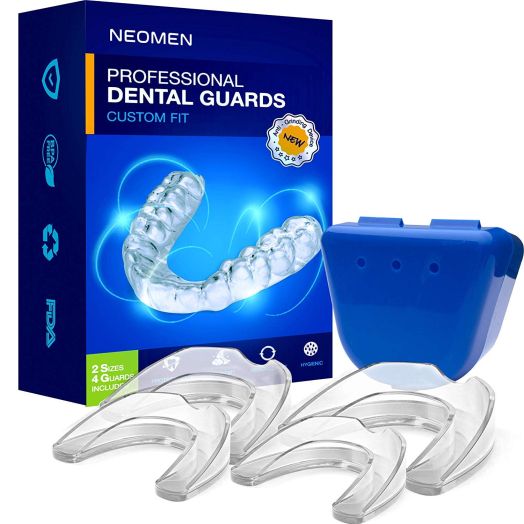 Neomen Professional Dental Guard - 2 Sizes, Pack of 4 - Upgraded Mouth Guard For Teeth Grinding, Anti Grinding Dental Night Guard, Stops Bruxism, Tmj and Eliminates Teeth Clenching, 100% Satisfaction