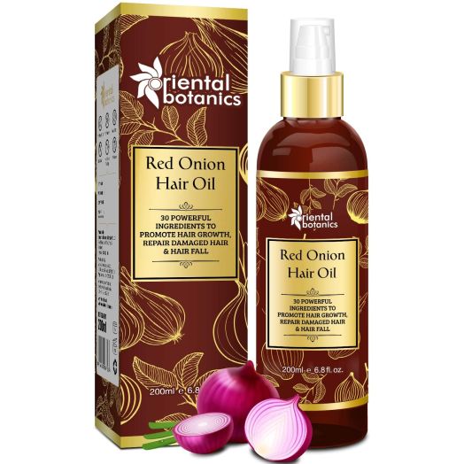 Oriental Botanics Red Onion Hair Growth Oil, 200ml - with 30 Oils and Extracts for Complete Hair Repair (No Mineral Oil)