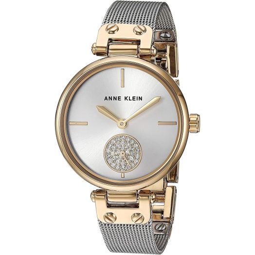 Anne Klein Women's Swarovski Crystal Accented Mesh Bracelet Watch