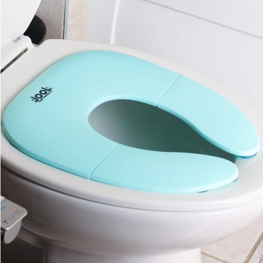 Folding Travel Potty Seat for Boys and Girls, Fits Round and Oval Toilets, Non-Slip Suction Cups, Includes Free Travel Bag - Jool Baby