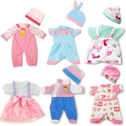 ARTST Doll Clothes,12 inch Baby Doll Clothes 6 Sets Include 5 Caps for 10 inch Dolls /11 inch Baby Dolls/ 12 inch Baby Dolls/14 inch American Girl WellieWishers Willa Doll