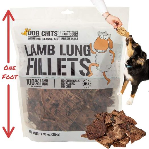 Dog Chits Lamb or Bison Lung Fillets for Dogs - Dog and Puppy Chews, Huge Bag, Made in USA, All-Natural Treats, Crispy not Crumbly, Large and Small Dogs, Flavor Dogs Love