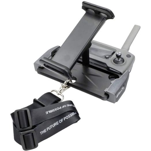 Hanatora Aluminum-Alloy Foldable 4-11 Inch Tablet Phone Holder Mount Bracket with Lanyard Strap for DJI Mavic Mini,Mavic 2 Pro/Zoom, Mavic Air/Spark/Mavic Pro/Platinum/Alpine White Remote Controller