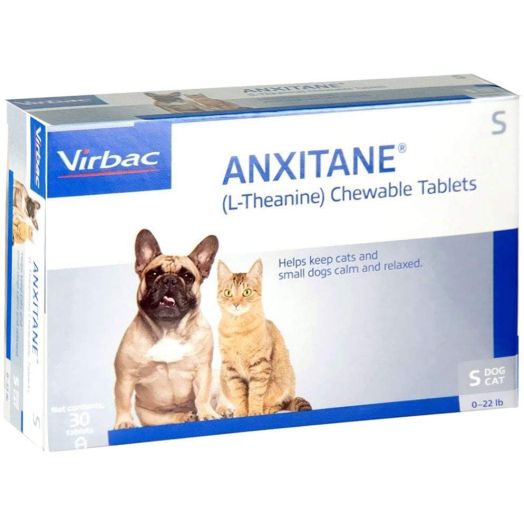 Virbac Anxitane Chewable Tablets for Small Dogs and Cats 22 and Less lb 30 Count
