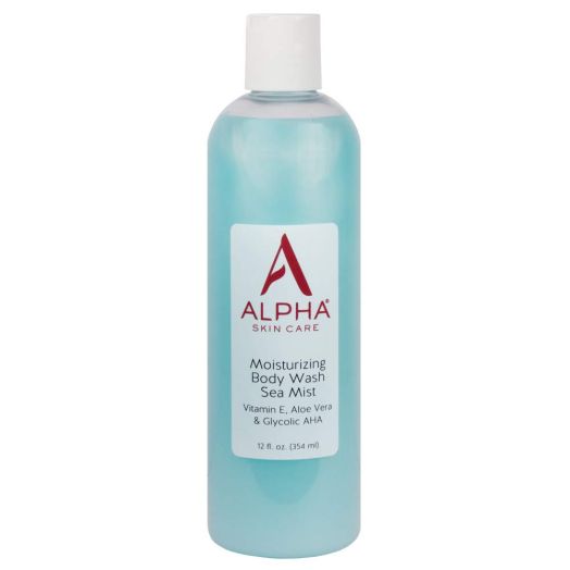 Alpha Skin Care Moisturizing Body Wash | Anti-Aging Formula | Glycolic Alpha Hydroxy Acid (AHA) | Vitamin E and Aloe Vera | Conditions and Soothes | For All Skin Types | 12 Fl Oz