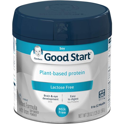 Gerber Good Start Plant Based Protein and Lactose Free Non-GMO Powder Infant Formula, Stage 1, 20 Ounces