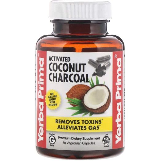 Yerba Prima Activated Coconut Charcoal, 60 Vegetarian Capsules