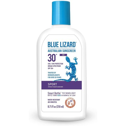 Blue Lizard Sport Mineral-Based Sunscreen No Oxybenzone, No Octinoxate SPF 30+ UVA/UVB Protection, 8.75 oz