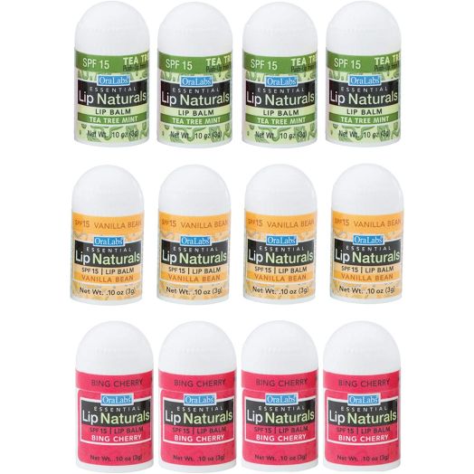 Essential Lip Naturals | Mini Lip Balm - 12 Count [SPF-15] (Assortment)