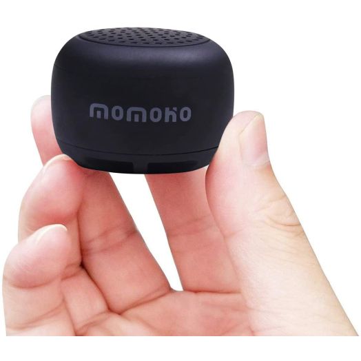 The Smallest Mini Bluetooth Speaker - Momoho BTS0011 Wireless Small Bluetooth Speaker,Portable Speakers for Home/Outdoor/Travel,Rechargeable,Compatible with iPhone Samsung (Black)