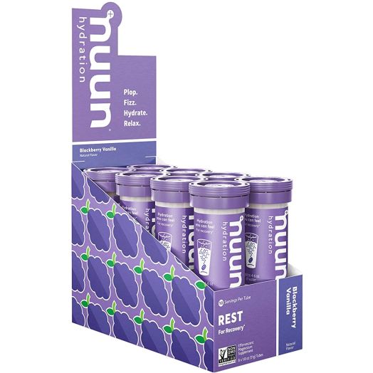 Nuun Rest: Rest and Recovery Drink Tablets, Magnesium Citrate, Tart Cherry, Electrolytes - Blackberry Vanilla - 8 Tubes (80 Servings)
