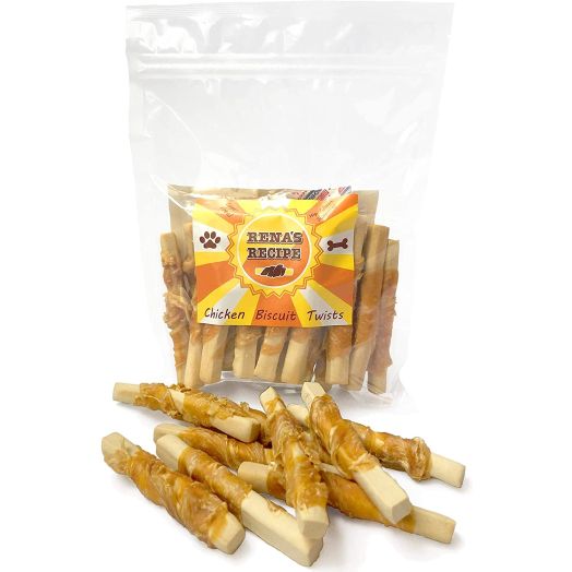 Rena's Recipe Chicken Biscuit Twists (8 oz) Crunchy Cage Free Chicken Biscuits with Glucosamine