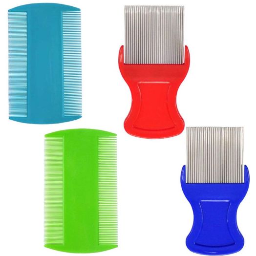 2 Pieces Hair Comb Double Sided, 2 Pieces Removing Dandruff Flakes with Metal Teeth